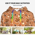 thumbnail image 4 of Uemuo Mushroom maple nuts Pattern Women's Hoodie with Eye-catching Drawstrings- Casual Pullover Hoodie with Kangaroo Pocket, Stylish Hooded Sweatshirt-Small, 4 of 7