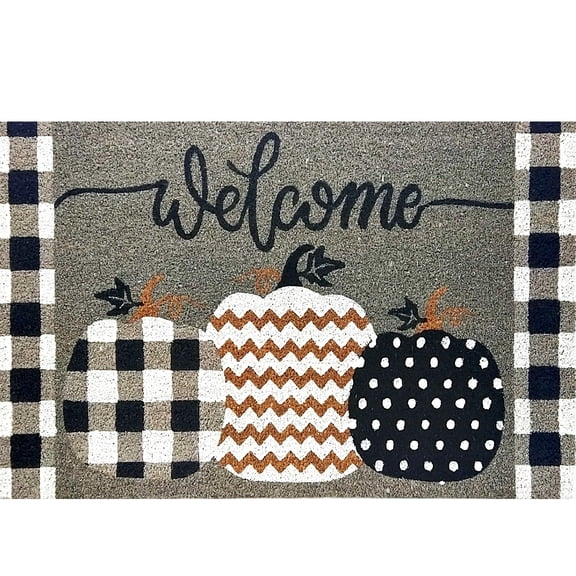 Briarwood Lane Fall Coir Doormat 36x24 Patterned Pumpkins Medium For Fall Coir Doormat