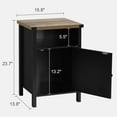 thumbnail image 6 of Farmhouse Nightstand Set of 2, Rustic End Table with Storage Cabinet and Shelf, End Table Set of 2 for Bedroom Living Room, Wood Night Stand Side Table, Black, 6 of 7