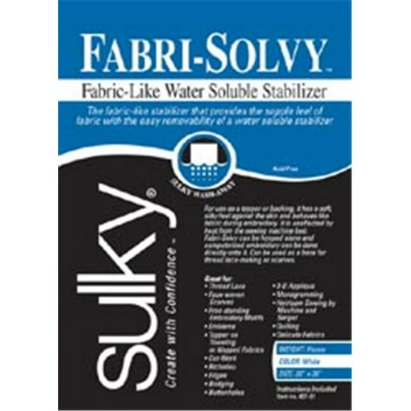 Sulky 102743 Fabri-Solvy Stabilisateur Soluble 20 Po x 36 Po