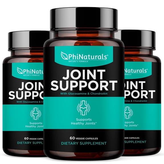 Phi Naturals Glucosamine Chondroitin with MSM Capsules (3 Pack) | Joint Mobility & Flexibility Support Supplement