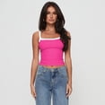 thumbnail image 2 of LYMAYTER‌ Women's ‌Lace Crop Tank Top‌ Color Block Y2K Scoop Neck Spaghetti Strap Camisole Fashion, 2 of 9