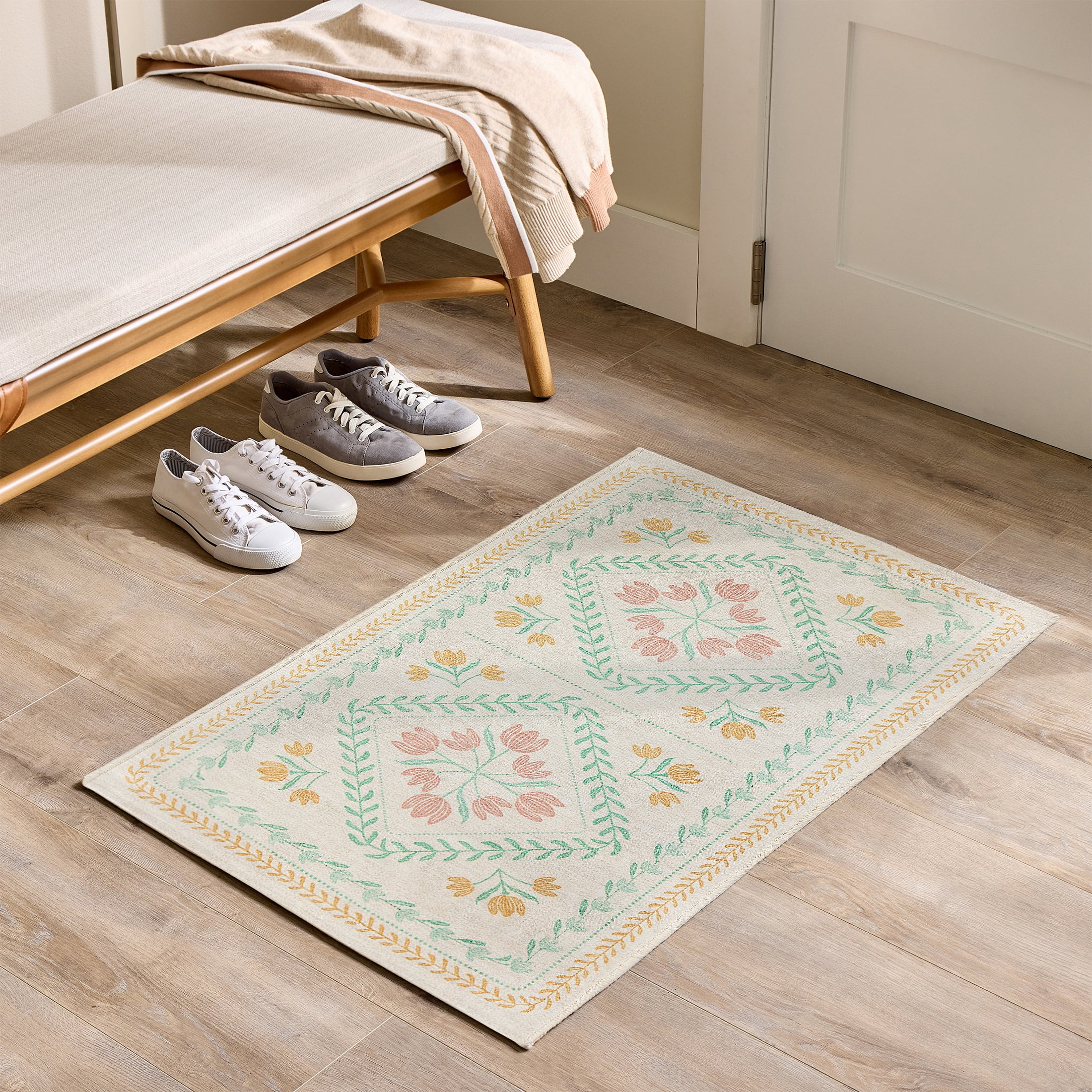 Better Homes & Gardens Blush Soliel Floral 24" x 36" Accent Rug