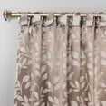 thumbnail image 2 of Superior Blackout Leaves Light Filtering Back Tab Curtain Panel Set, 52"x108", Espresso, 2 of 9