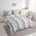 thumbnail image 3 of jejeloiu Vintage Leaves Pattern 7-Piece Twin Bedding Sets,White Gray Bedding Comforter Set For Kids Reversible, 3 of 8