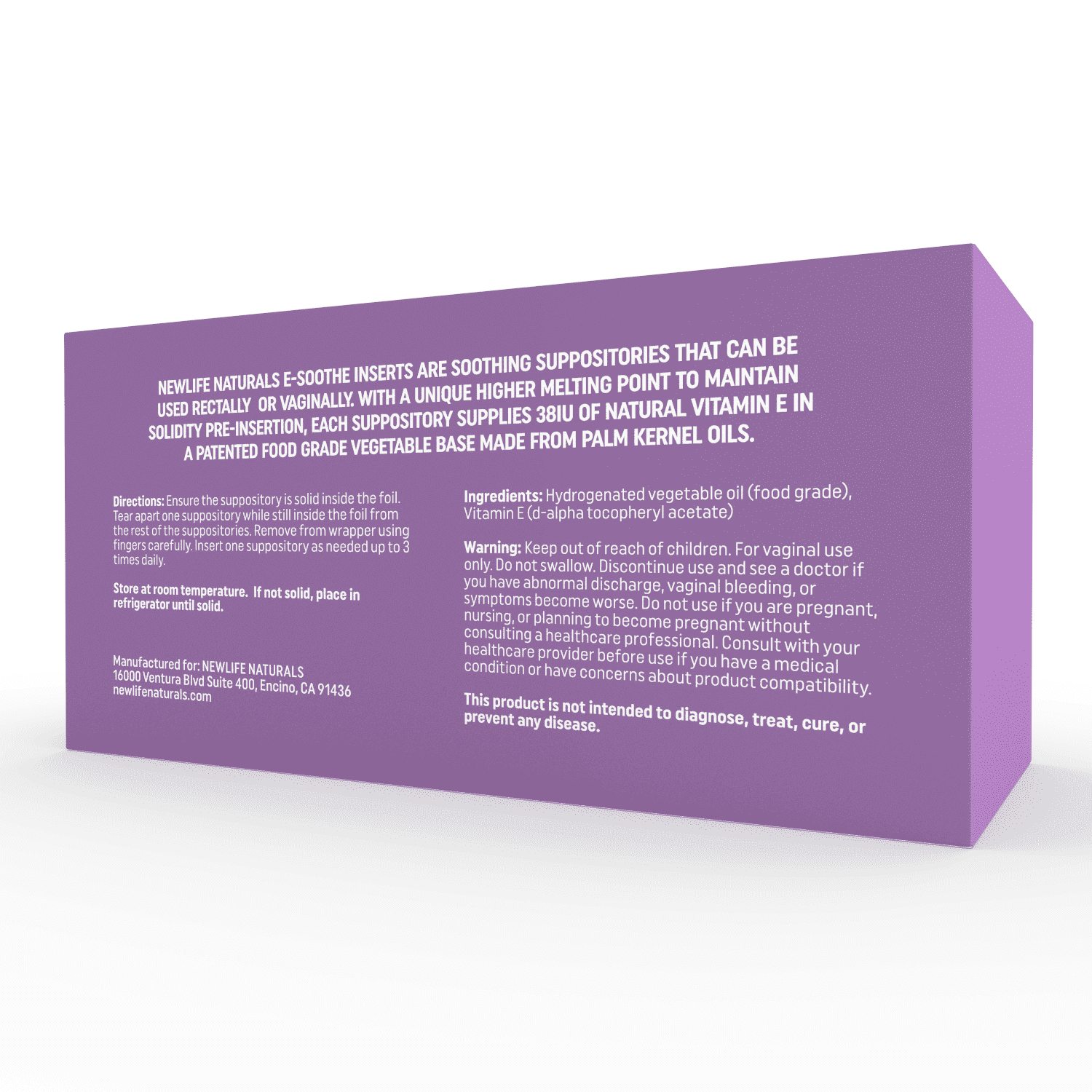 NewLife Naturals Vitamin E Vaginal Suppositories – Vaginal Moisture & Hydration Support – 48 Inserts
