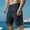 Style2-Navy mens shorts, variant on Mceream Mens Cotton Linen Drawstring Shorts Elastic Waist Drawstring Lightweight Quick Dry Shorts Breathable Beach Shorts Knee Length Trunks Outdoor Travel Casual with Pockets White L