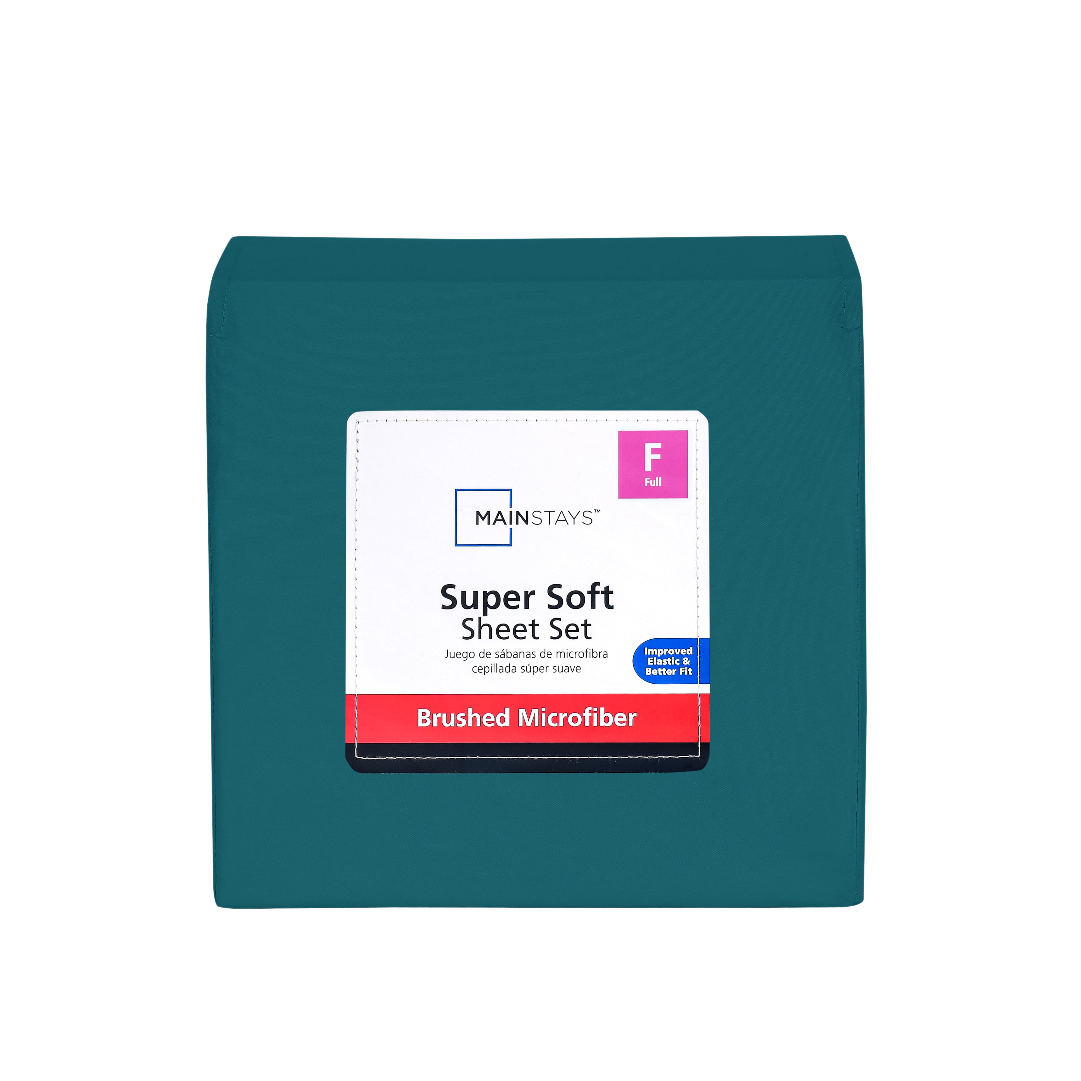 Mainstays Super Soft Brushed Microfiber Bed Sheet Set, Dark Teal, Full, 4 Piece