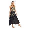 thumbnail image 5 of Doomiva Women Belly Dance Dress Set Sequins Halter Lace-up Crop Top Belly Dance Chiffon Skirts Black One Size, 5 of 7