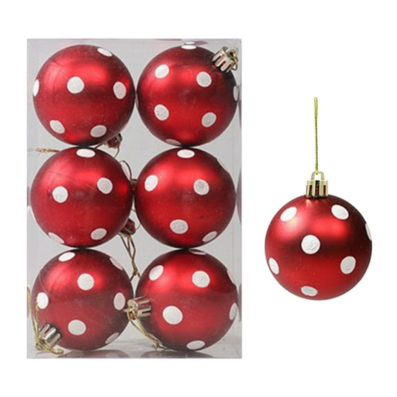 VERUGU 6Pcs Christmas Balls 2.36 inch for Xmas Tree Bauble Hanging Home Party Ornament Decor, Christmas Gifts on Clearance