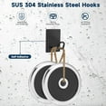 thumbnail image 5 of Self Adhesive Hooks Heavy Duty, Large Stainless Steel Towel Hooks, No Drill Sticky Hooks, Long Stick on Shower Wall Hooks for Hanging Hat Coat, 5 of 5