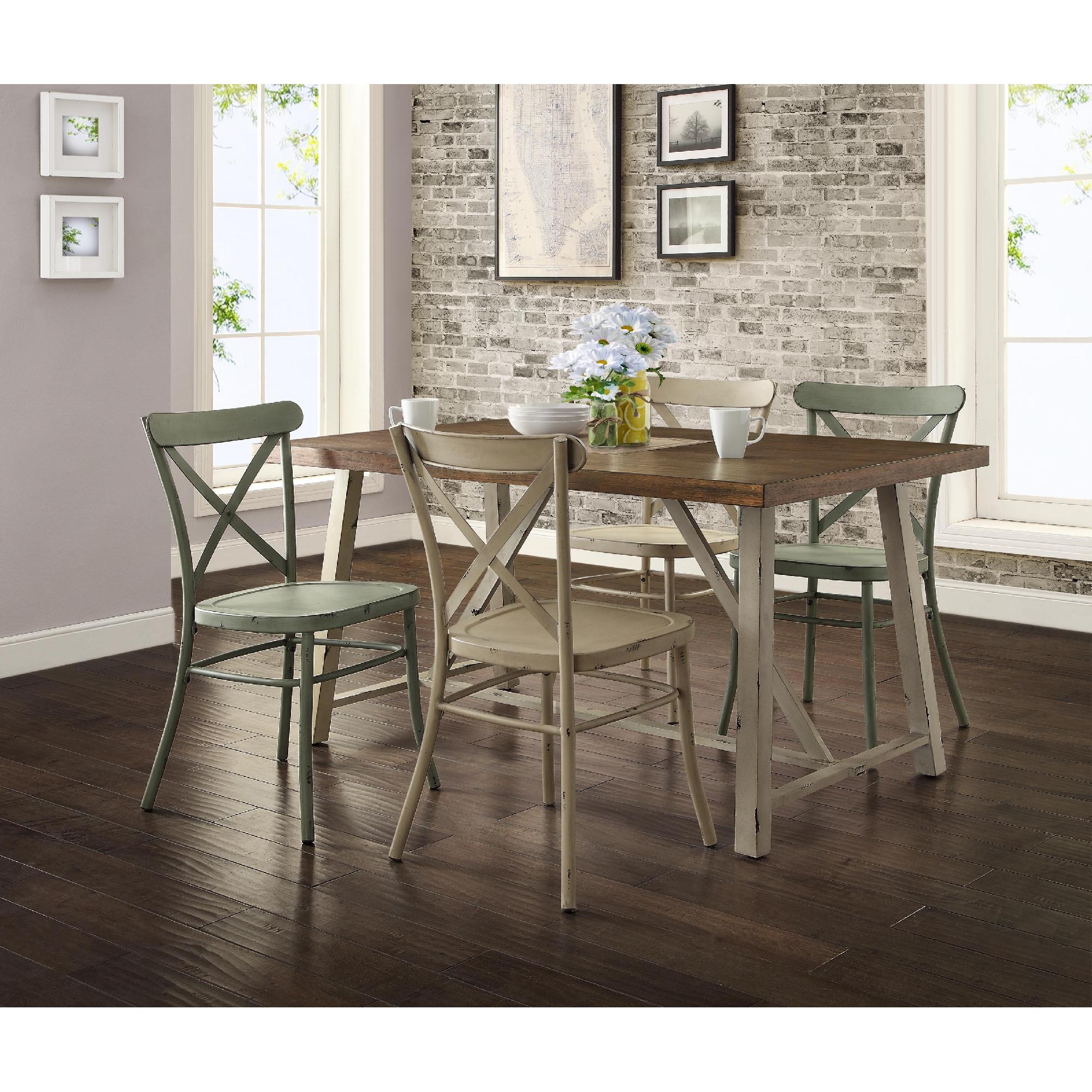 Collin Dining Table Room Ideas Better Homes Gardens Collin Wood And Metal Dining Table