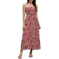 thumbnail image 2 of Ovzne Robes pour Femmes Robe pour Femme Mode pour Femmes Décontractée Aguichant à Plis Imprimée d'Été Camisole Sans Manches Robe de Vacances Robe Imprimée Liquidation, 2 of 7