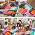 thumbnail image 5 of 3'x5' Area Rugs, Colorful Geometric Indoor Outdoor Area Rug for Living Room Bedroom, Contemporary Abstract Color Block Washable Bathroom Rugs Kitchen Floor Carpet Mats Home Decor Aesthetic, 5 of 8