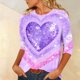thumbnail image 4 of Xuyuer Valentine's Day 3/4 Sleeve Tee - Ladies' 3/4 Sleeve Printed T-Shirt for Romantic Date Nights, Love-Themed Photo Shoots, Unique Heart Pattern Statement Wear & Couples' Matching Style, 4 of 6
