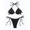 thumbnail image 4 of Bikini Sets for Women Two Piece Swimsuits Halter String Triangle Bathing Suit Tie Side Bottom Swimwear, 4 of 5