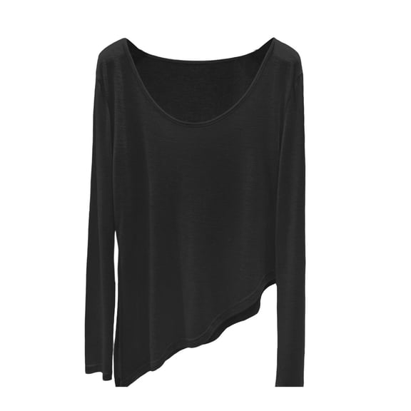 SELONE Women's Swimwear Cover ups Asymmetric Tops Long Sleeve Mesh Bathing Suit Short Summer Clothes Black