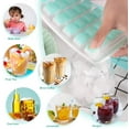 thumbnail image 4 of Bandejas pequeñas para cubitos de hielo con tapa, moldes de silicona para cubitos de hielo, paquete de 2 bandejas de hielo de fácil liberación, para hacer 72 cubitos de hielo WD.WDQZL Hogar, 4 of 7