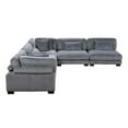 thumbnail image 2 of Lexicon Traverse 5-Piece Corduroy Upholstered Modular Sectional in Gray, 2 of 4