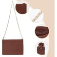 thumbnail image 3 of Purse Organizer Insert for Handbags Felt Tote bag Divider Pocket Inside with Handbag Chain Straps Clutch Crossbody Conversion Kit with Eyelet for Purse Clutch Travel bag 23x18 (Brown), 3 of 6