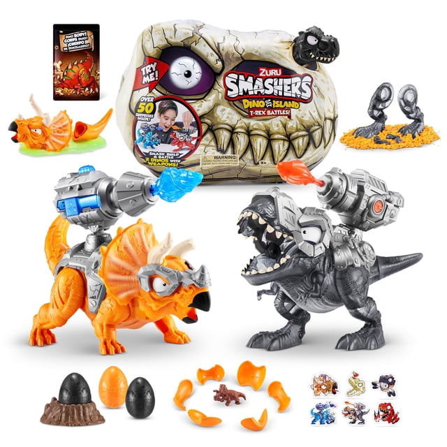 Toy ZURU SMASHERS Dino Island Batallas de T-Rex con más de 50 sorpresas