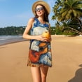 thumbnail image 3 of Disketp Dog Guitar Starry Night para Vestido sin Mangas para Mujeres, Vestidos de Verano para Mujeres, Casual y Holgado para la Playa, 3 of 7