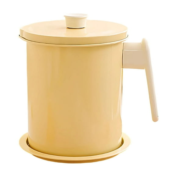 Olla de filtro de grasa de cocina y recipiente de almacenamiento de aceite con colador de malla fina | Cesta de freidora multifuncional | Mango con aislamiento térmico | Ahorrador de aceite | 1x