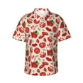 thumbnail image 2 of Xecao Tomatoes print Hawaiian shirt - a stylish short-sleeve button-down for men, perfect for casual beach and tropical outings., 2 of 9