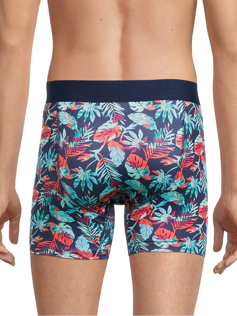 No Boundaries Men's Tag-Free Printed Stretch Boxer Briefs, 3-Pack