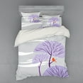thumbnail image 2 of Ambesonne Winter Bedding Set 3 Pcs, Snowy Weather Windy Lines, Twin, Pale Grey Purple and Orange, 2 of 3