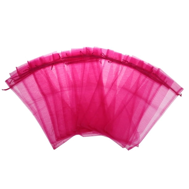 10pcs Bolsa De Malla Para Botella De Vino Sunnimix Rosa 37.5x14 Cm