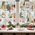thumbnail image 5 of Christmas Kitchen Curtains Window Curtains Over Sink Set of 2, Cute Gnomes Snow Tree Short Tier Curtain for Kitchen, Winter Vintage City Home Kitchen Decor 27.5" x 36", 5 of 6