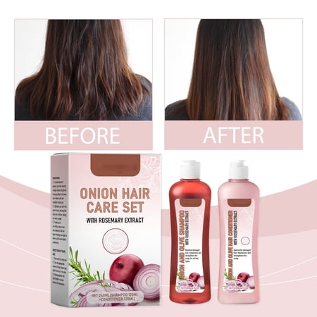 2pc Onion and Rosemary Shampoo Set Onion Biotin and Rosemary Shampoo and Conditioner Deeply Nourishing Smooths Dry and Frizzy Hair