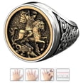 thumbnail image 2 of 7 Anillos de sello para hombre de estilo único, anillo hecho a mano con retrato de San Jorge, soldado romano, 2 of 3