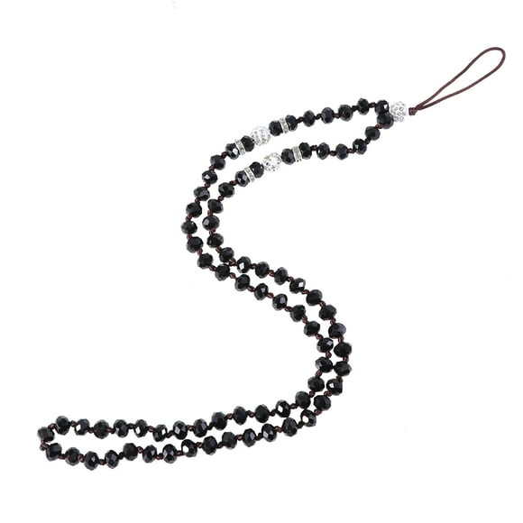 KAKOWELY Anti-theft Crystal Chain Anti-lost Mobile Phone Strap Lanyard Phone Neck Hanging Rope Strap Keychain Cord (Black),15.75X"X0.79"X0.31"