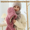 thumbnail image 2 of Women'S Plush-Lined Acrylic Balaclavas Hood Scarf Hat Windproof Integrated Ear Protector Fashionable Winter Cap-C, 2 of 5