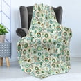 thumbnail image 4 of Retro Soft Flannel Fleece Throw Blanket, Joy of Nature Coming Alive in Spring Pastel Colored Flowers, Cozy Plush for Indoor and Outdoor Use, 70" x 90", Mint Green Sky Blue, by Ambesonne, 4 of 5