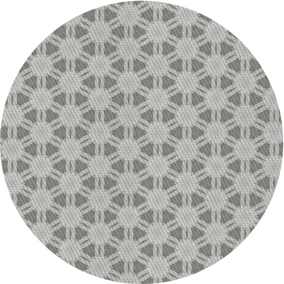Ahgly Company Indoor Round Patterned Silver Gray Novelty Area Rugs, 7' Round