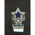 thumbnail image 3 of Sparkle Jewels Round Blue Cubic Zirconia Men's Star Engagement Ring 14K White Gold Plated, 3 of 3