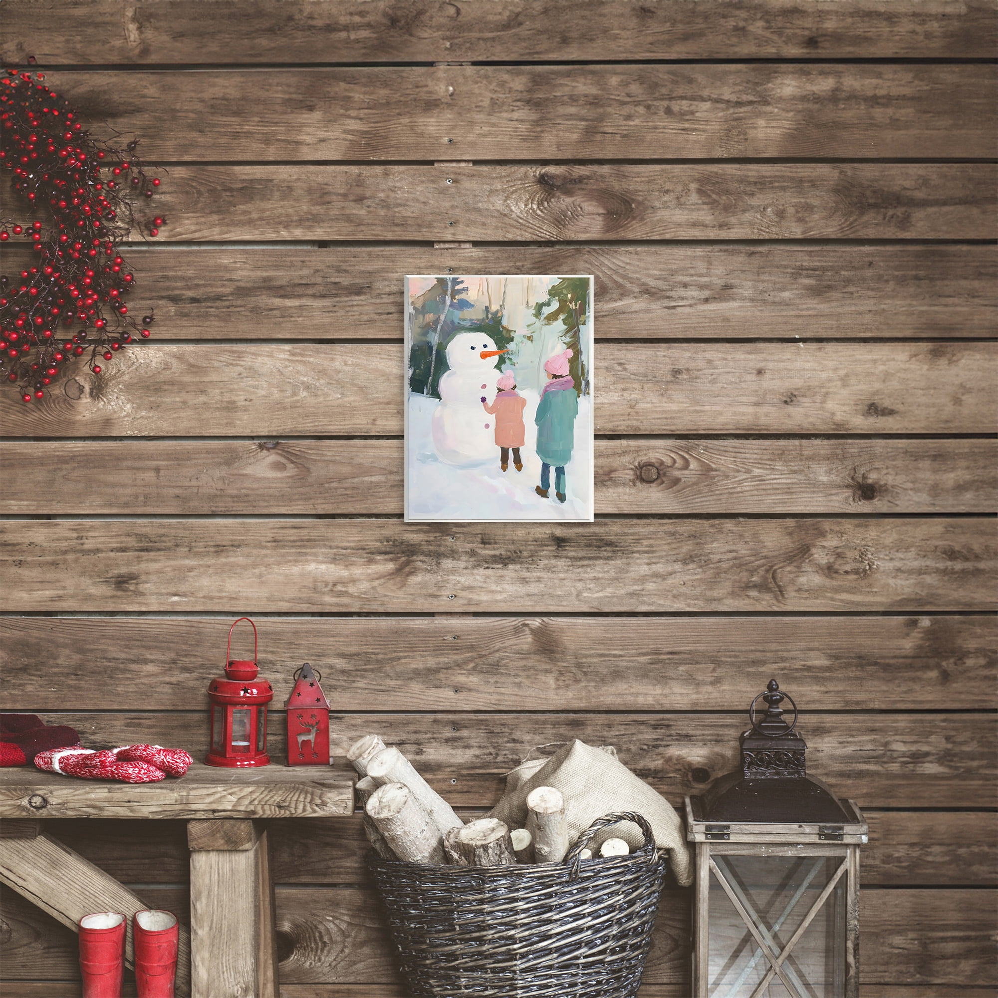 Stupell Industries Two Girls With Snowman Wall Plaque Art, design by The Prints Vibe