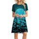 thumbnail image 2 of Vestidos estampados de playa con cuello redondo y manga corta informales de moda de verano para mujer Fridja bnh2307, 2 of 8