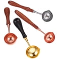 thumbnail image 4 of MasteelfCA 4pcs Wax Spoon Wax Sealing Stamp Melting Spoon Wood Handle Copper Spoon, 4 of 7