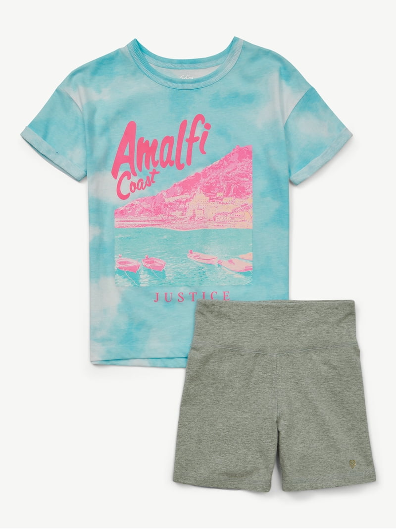 Justice Girls Tee & Bike Short Set, Sizes XS - XLP - Walmart.com