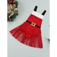 thumbnail image 3 of Qmyliery Christmas Halter Playsuit, Sleeveless Color Block Mesh Romper Red, 3 of 9