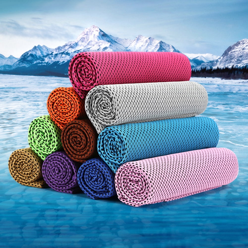 ICE Sports Cooling Ice Towel Solid Quick-Drying Swimming Fitness Gym Yoga Towel K2B 