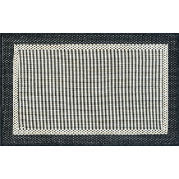 Tayse Eco Area Rug ECO1200 Transitional Black Solid Single-Color 2' x 2' 11" Rectangle