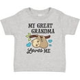 thumbnail image 3 of Inktastic My Great Grandma Loves Me with Sloth and Hearts Boys or Girls Baby T-Shirt, 3 of 5