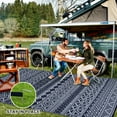 thumbnail image 7 of CAROMIO Navy White Boho Outdoor Area Rug 9x18 ft Waterproof Reversible Plastic Mat for Camping RV Picnic, 7 of 7