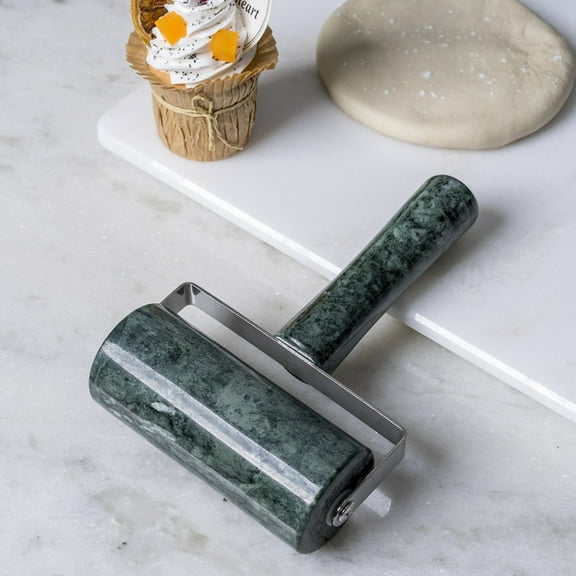 Koville Luxury Marble Rolling Pin for Baking Dough,5in,Indian Green