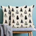 thumbnail image 2 of Christmas Pillow Covers 18x18 Set of 2, Christmas Tree Throw Pillows Linen Black and White Xmas Winter Cushion Case Christmas Decorations for Home Sofa Couch Outdoor, 2 of 6